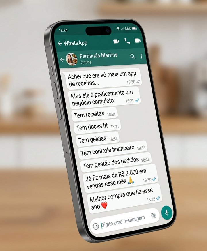 Print de WhatsApp de cliente: já fiz mais de R$ 2.000 em vendas esse mês