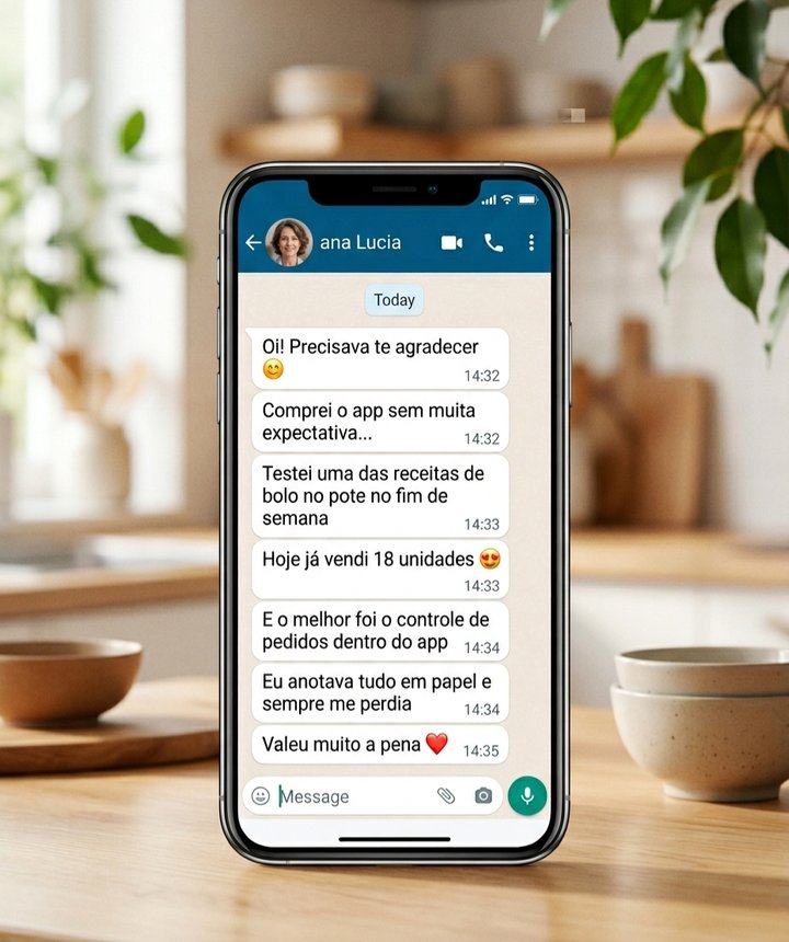 Print de WhatsApp de cliente: hoje já vendi 18 unidades