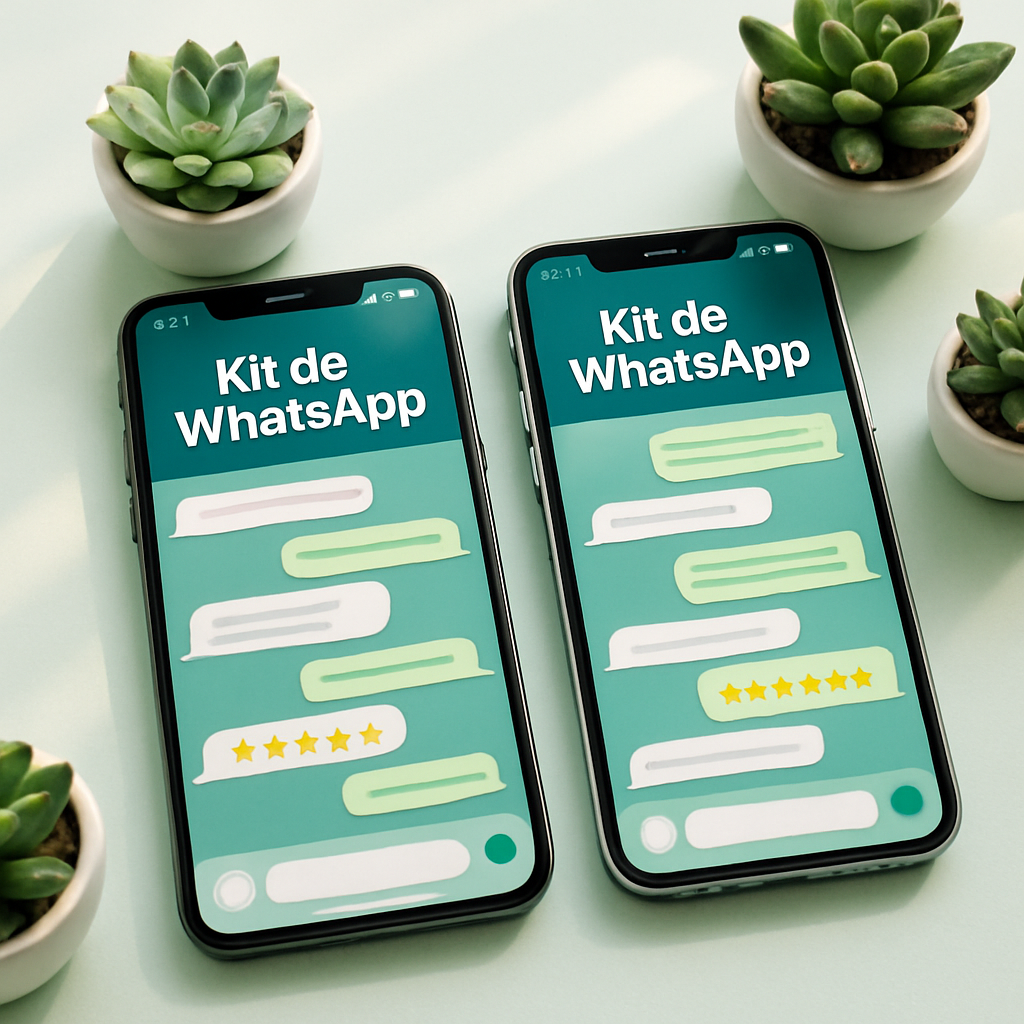 Mockup de mensagens de WhatsApp no celular