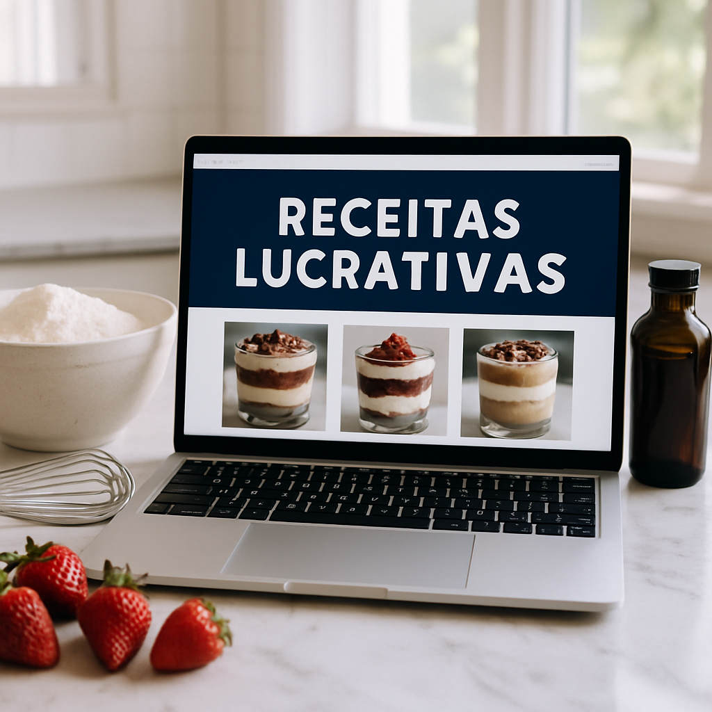 Mockup de catálogo de receitas em tablet
