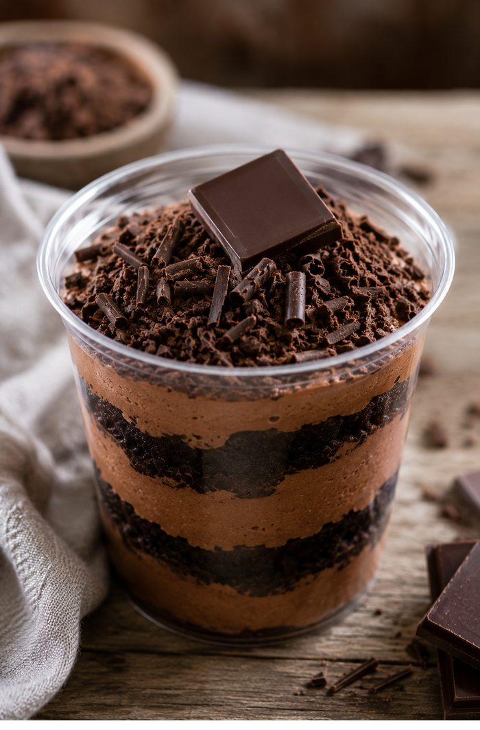 Choco-biscoito no copo